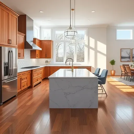 Newly renovated kitchen in Blackwood NJ with quartz countertops, stainless appliances, and custom cabinetry.