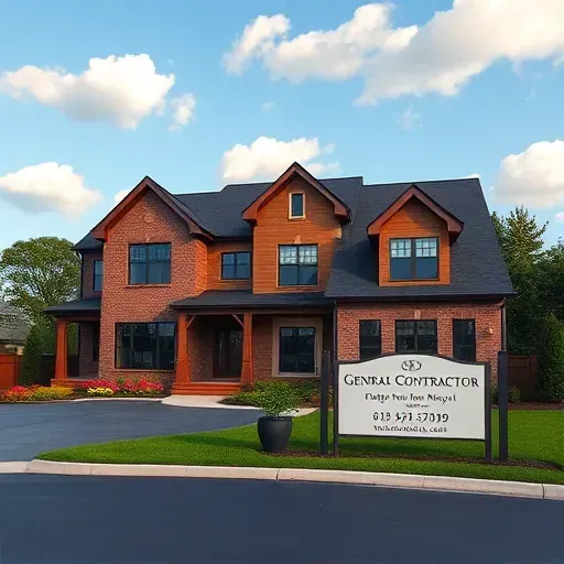 Completed residential project in Mantua NJ features modern architecture, lush lawn, colorful flowers, and contractor signage.