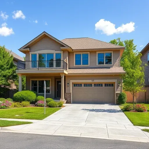 Modern residential home in Washington Township NJ features soft earth tones, lush greenery, and a spacious front porch.