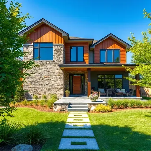Completed General Contractor project in Blackwood NJ showcasing a modern home with stone, wood, and energy-efficient windows.