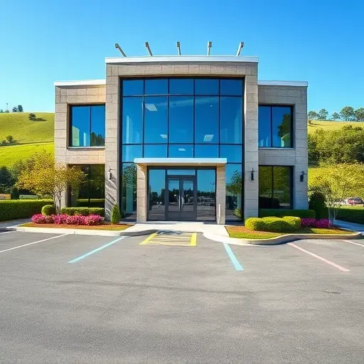 Completed General Contractor project in Williamstown NJ featuring a modern commercial building with lush landscaping.