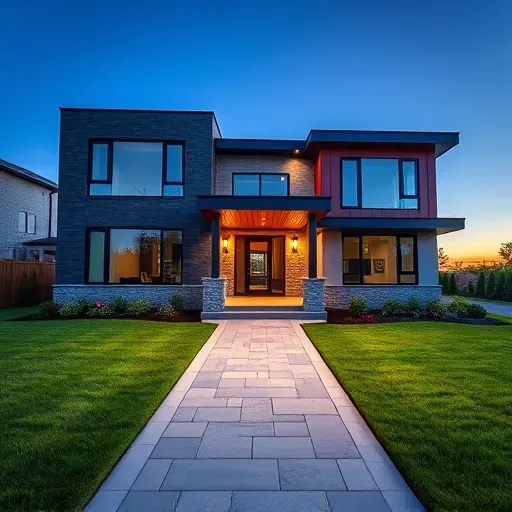 Contemporary residential building in Mount Laurel NJ showcases sleek design, stone accents, and vibrant landscaping.