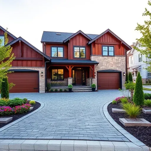 Modern residential home in Haddonfield NJ featuring rich wooden siding, stone accents, and vibrant landscaping.