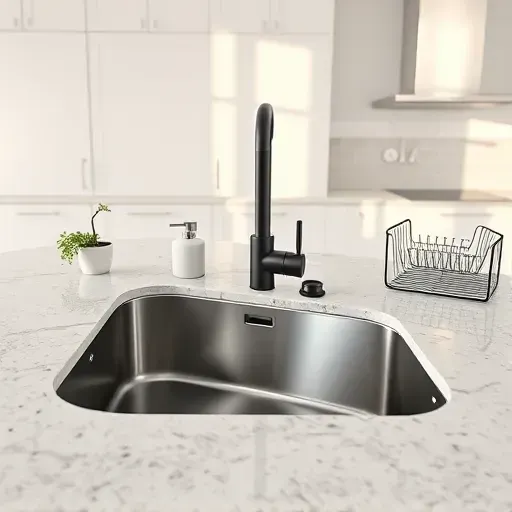 Modern renovated kitchen with sleek granite countertops, minimal matte cabinets, stainless-steel appliances, and stylish lighting