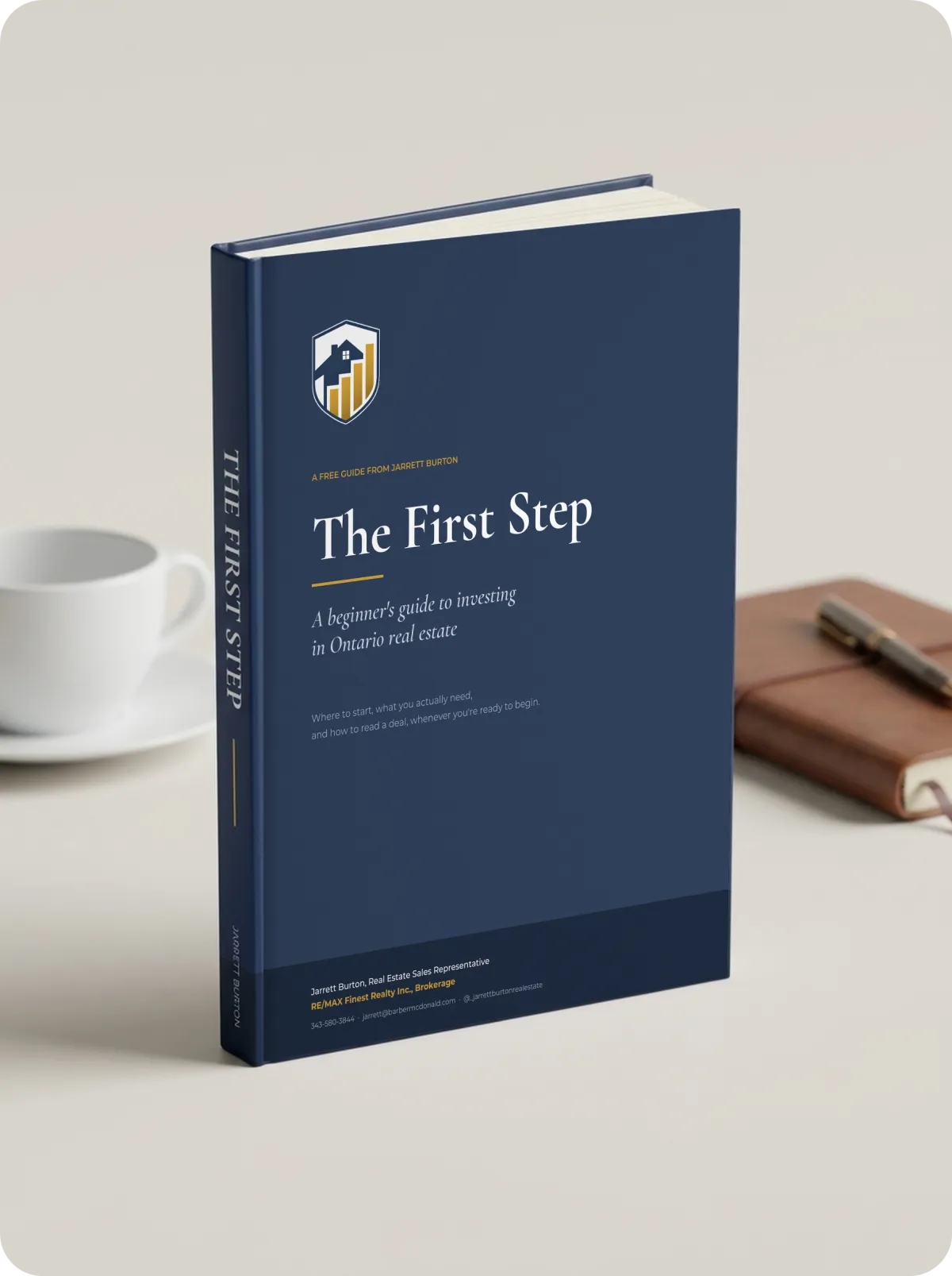 The First Step to Investing in Ontario Real Estate - Free Guide Mockup by Jarrett Burton