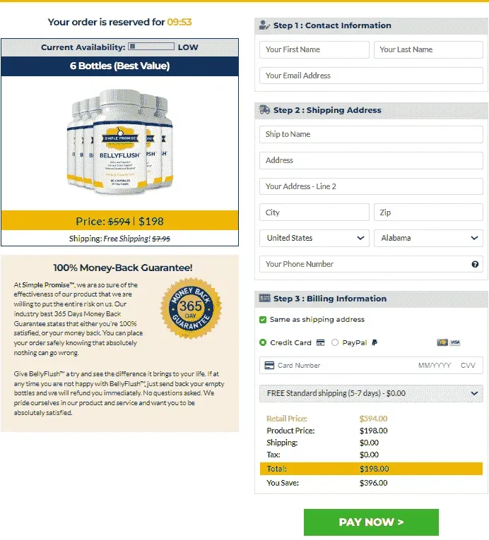 bellyflush order page