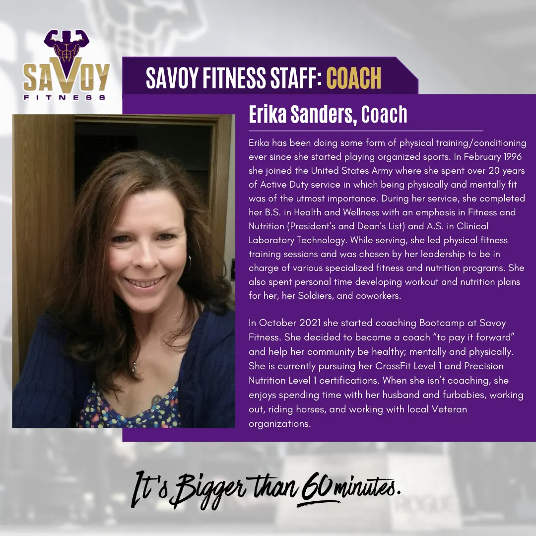 Erika Sanders Fitness Coach Savoy Fitness