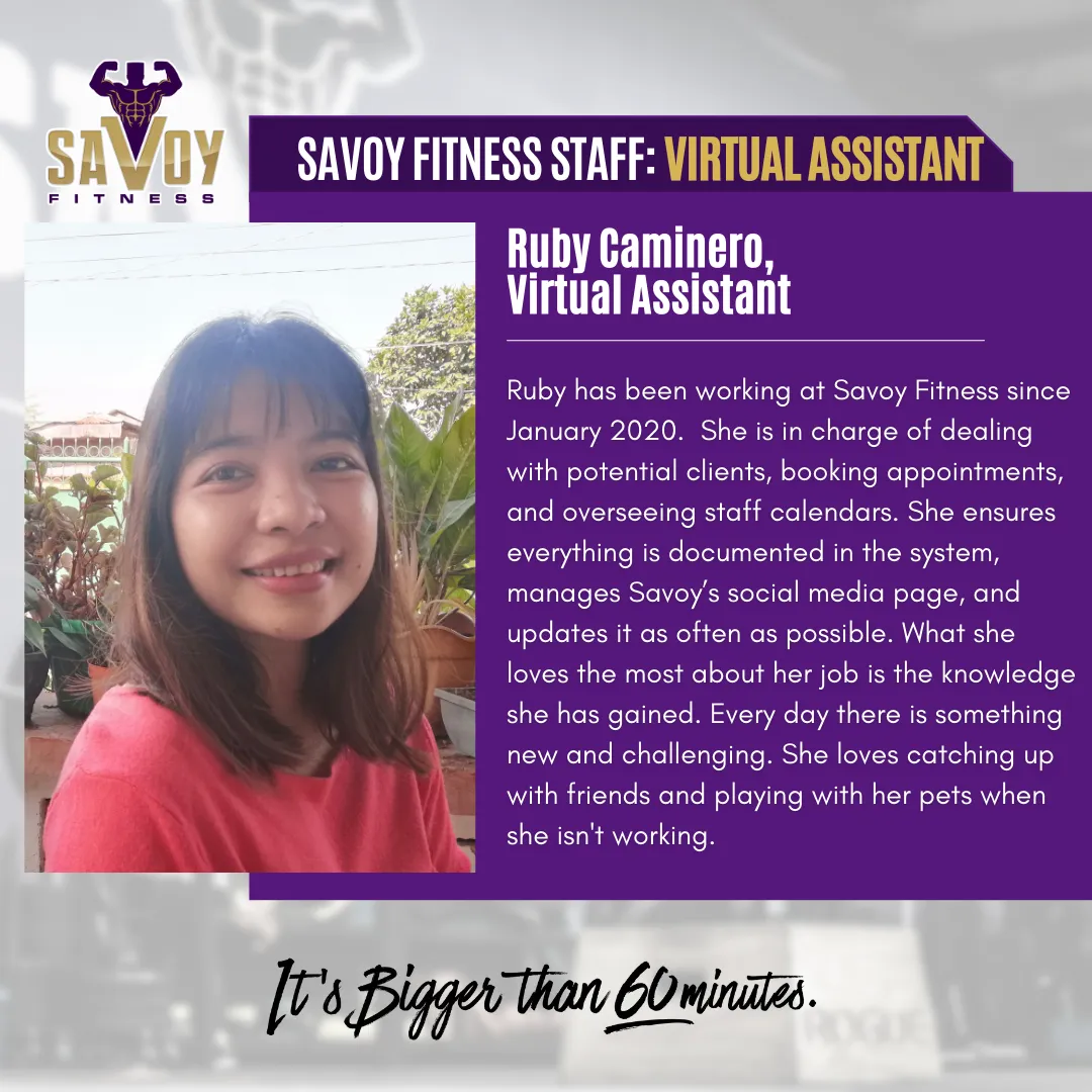 Ruby Caminero Assistant Savoy Fitness