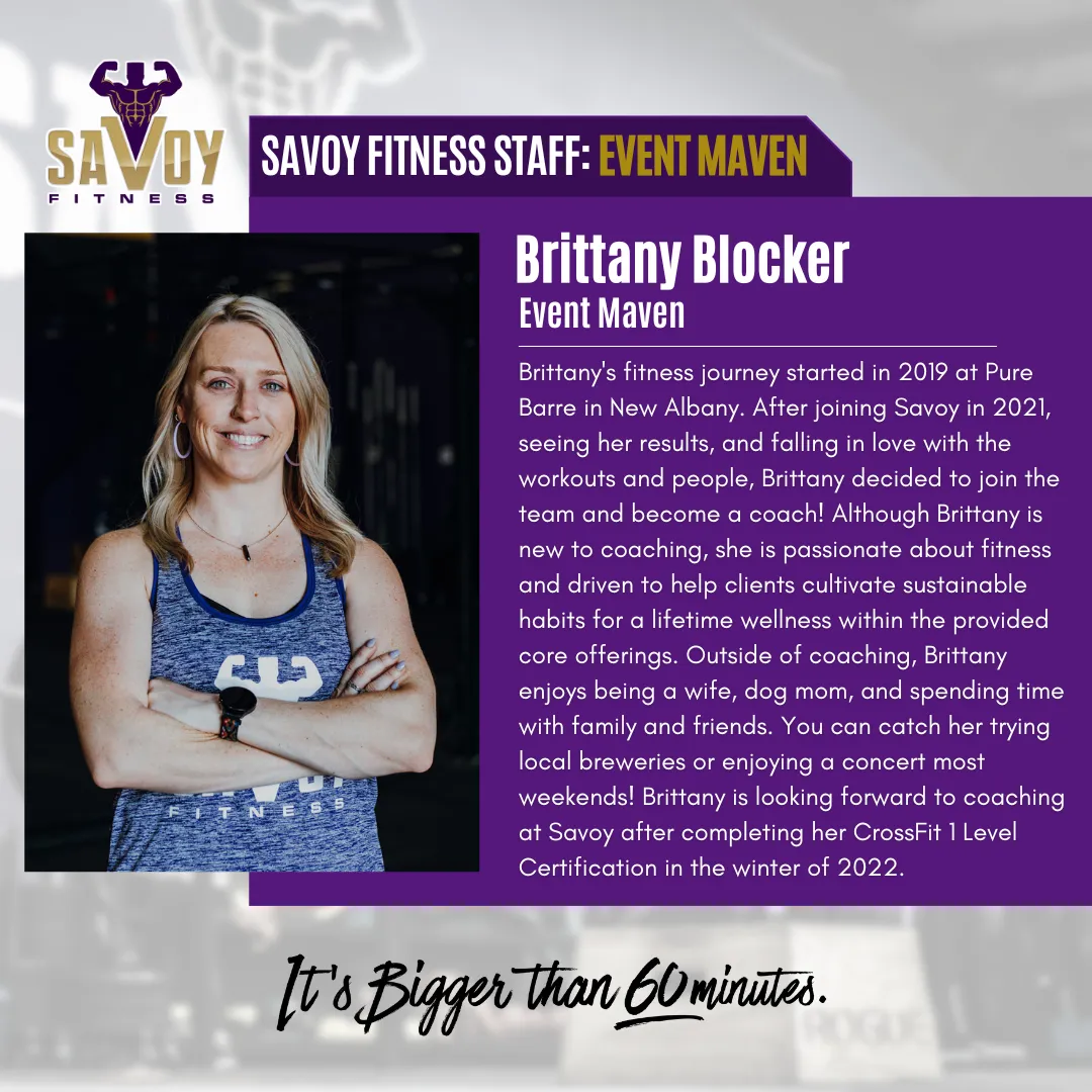 Brittany Blocker Fitness Coach Savoy Fitness