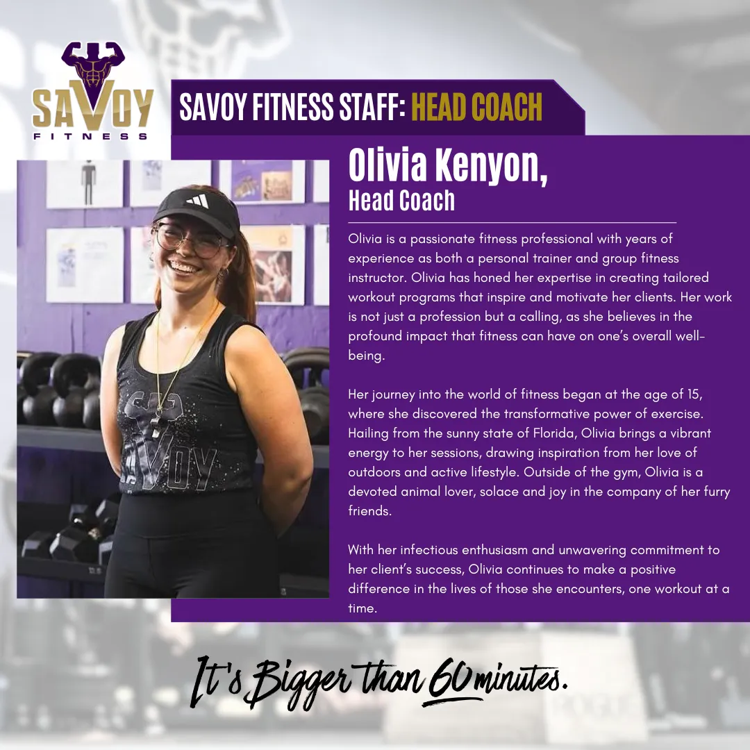Olivia Hendry Fitness Coach Savoy Fitness