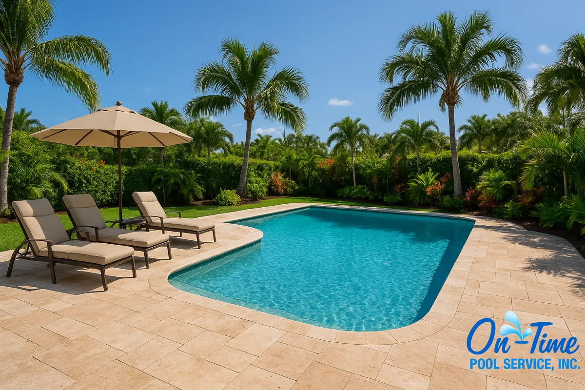 A person floats in a natural, clear tide pool.
