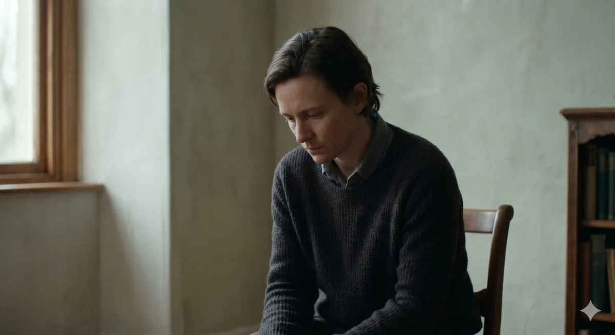 A quiet, reflective moment of a person sitting alone, representing emotional weight, listening, and the unseen reality of addiction.