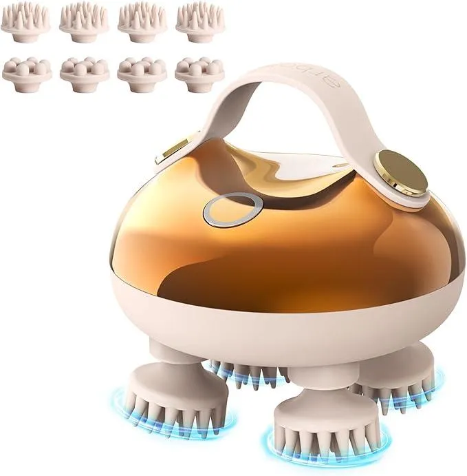 Arboleaf electric scalp massager with 128 kneading nodes and removable claws for stress relief and hair stimulation