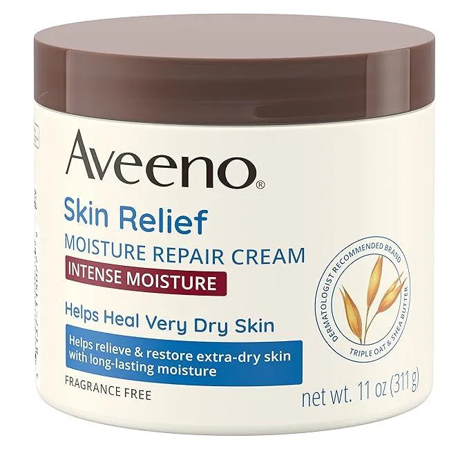Aveeno Skin Relief body cream with triple oat and shea butter for extra-dry skin and long-lasting hydration