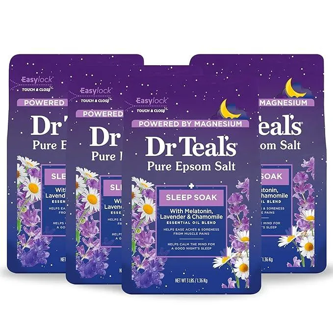 Dr Teal’s lavender Epsom salt bath soak for stress relief and muscle recovery