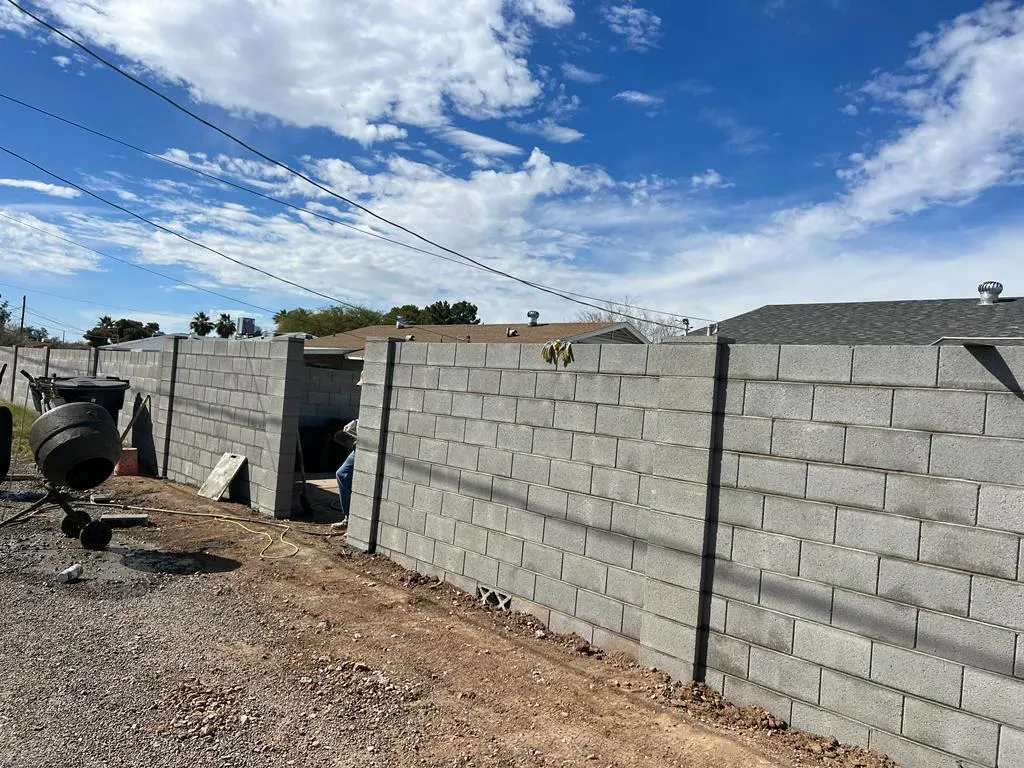 large block wall fence project in Scottsdale - Phoenix Block Wall Fence