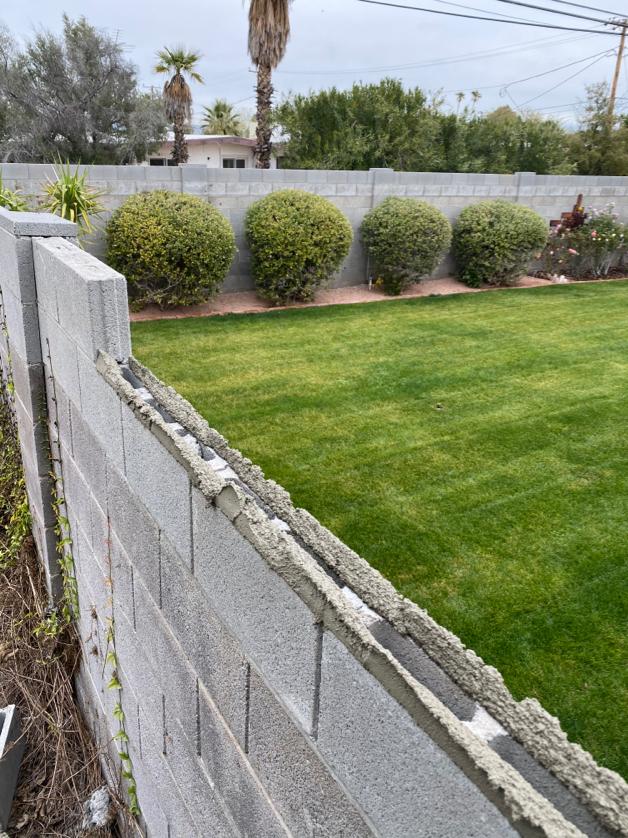 Residential block wall installation in Phoenix, Arizona