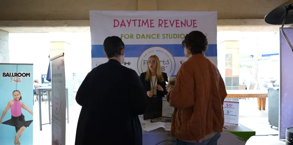 Sponsor booth crowd shot
