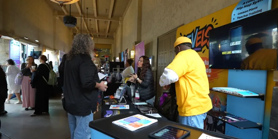 Sponsor booth crowd shot