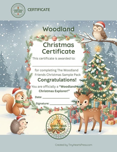 Woodland Christmas Sample Pack - Completion Certificate