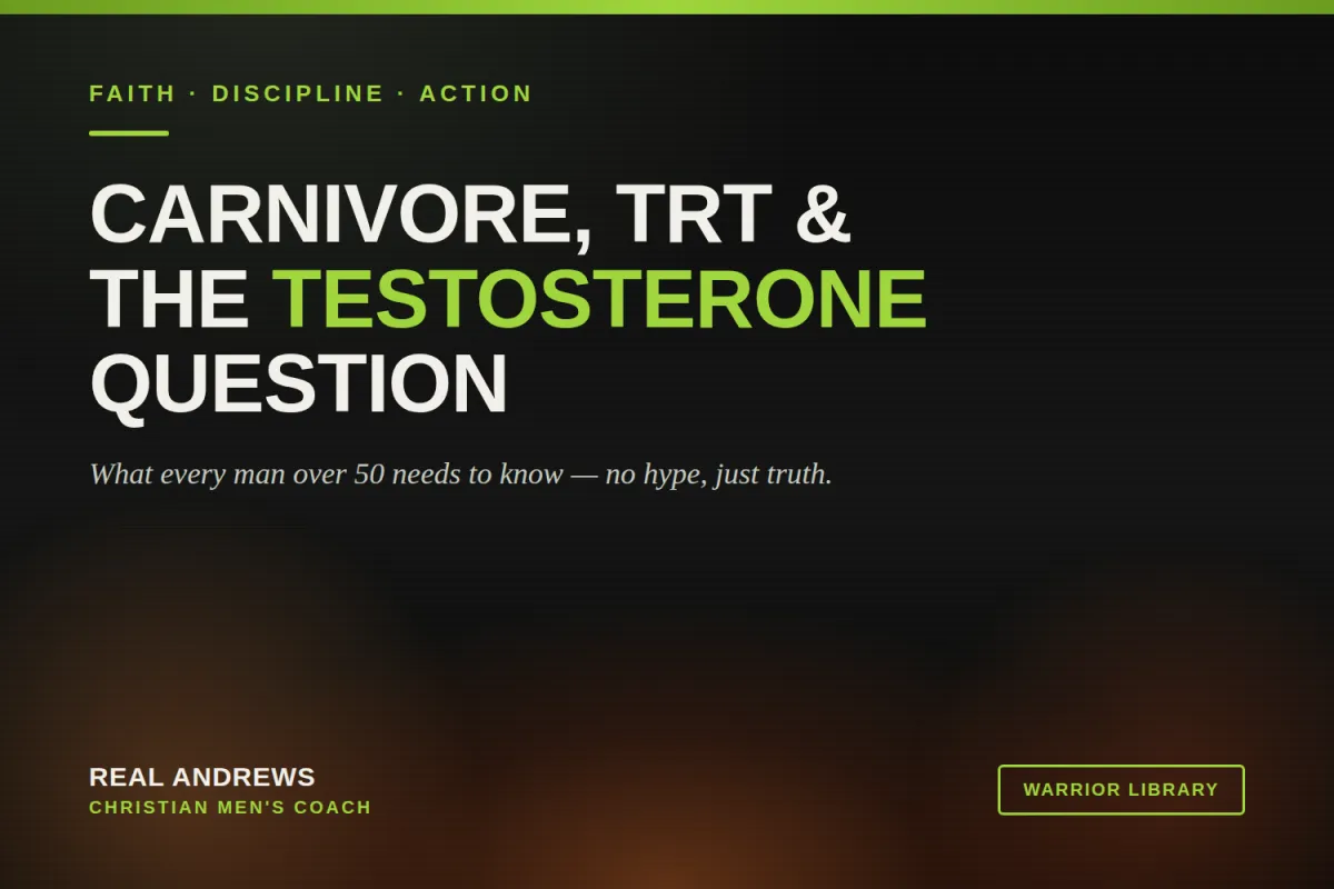 Man over 50 preparing a carnivore diet meal for testosterone and hormone health