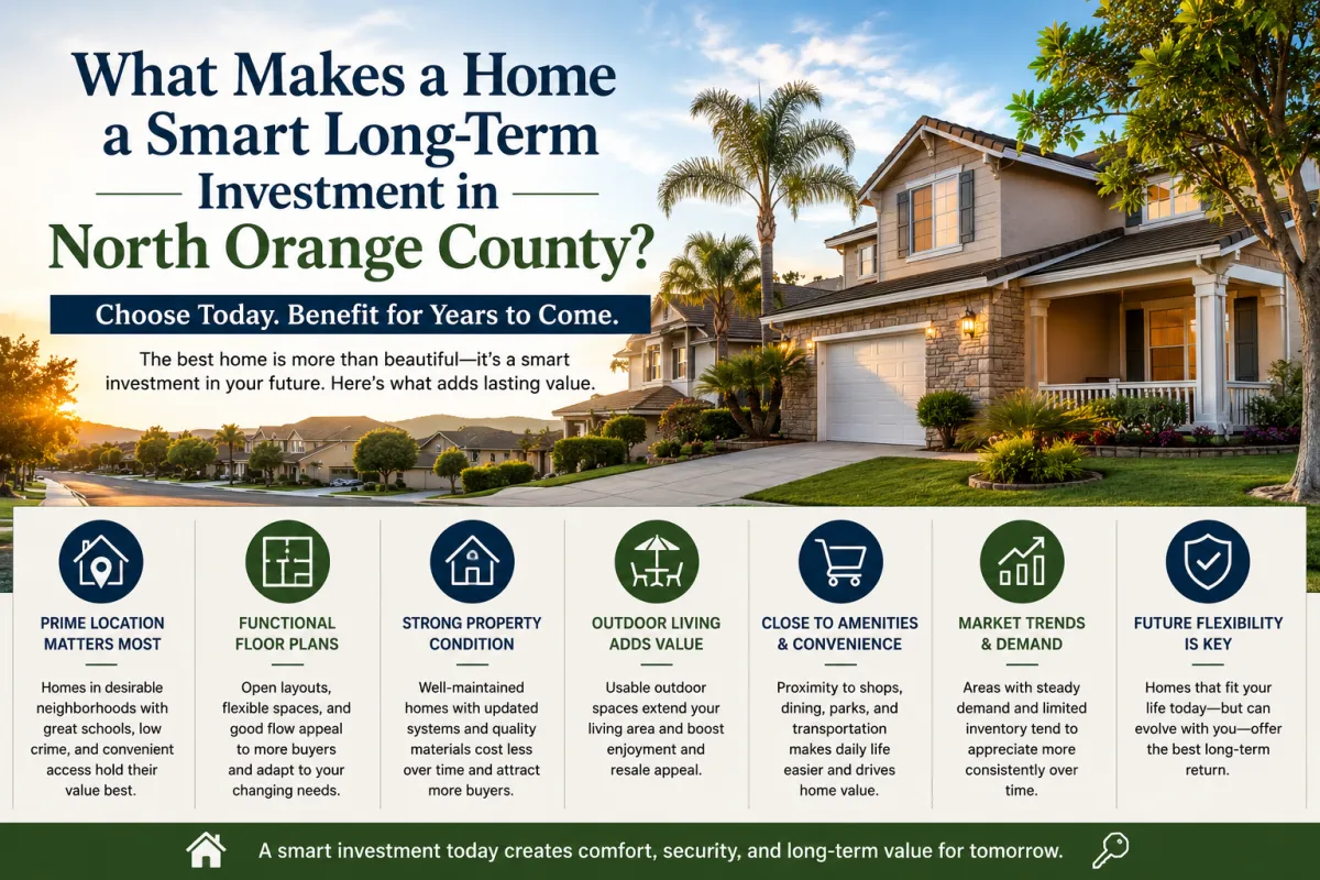 Beautiful North Orange County residential neighborhood showcasing homes with strong long-term investment potential in Anaheim and surrounding communities.
