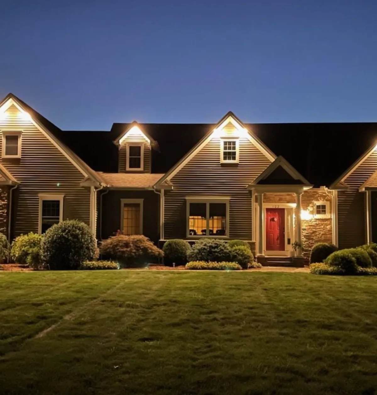 outdoor lighting on residential property in manchester, ct