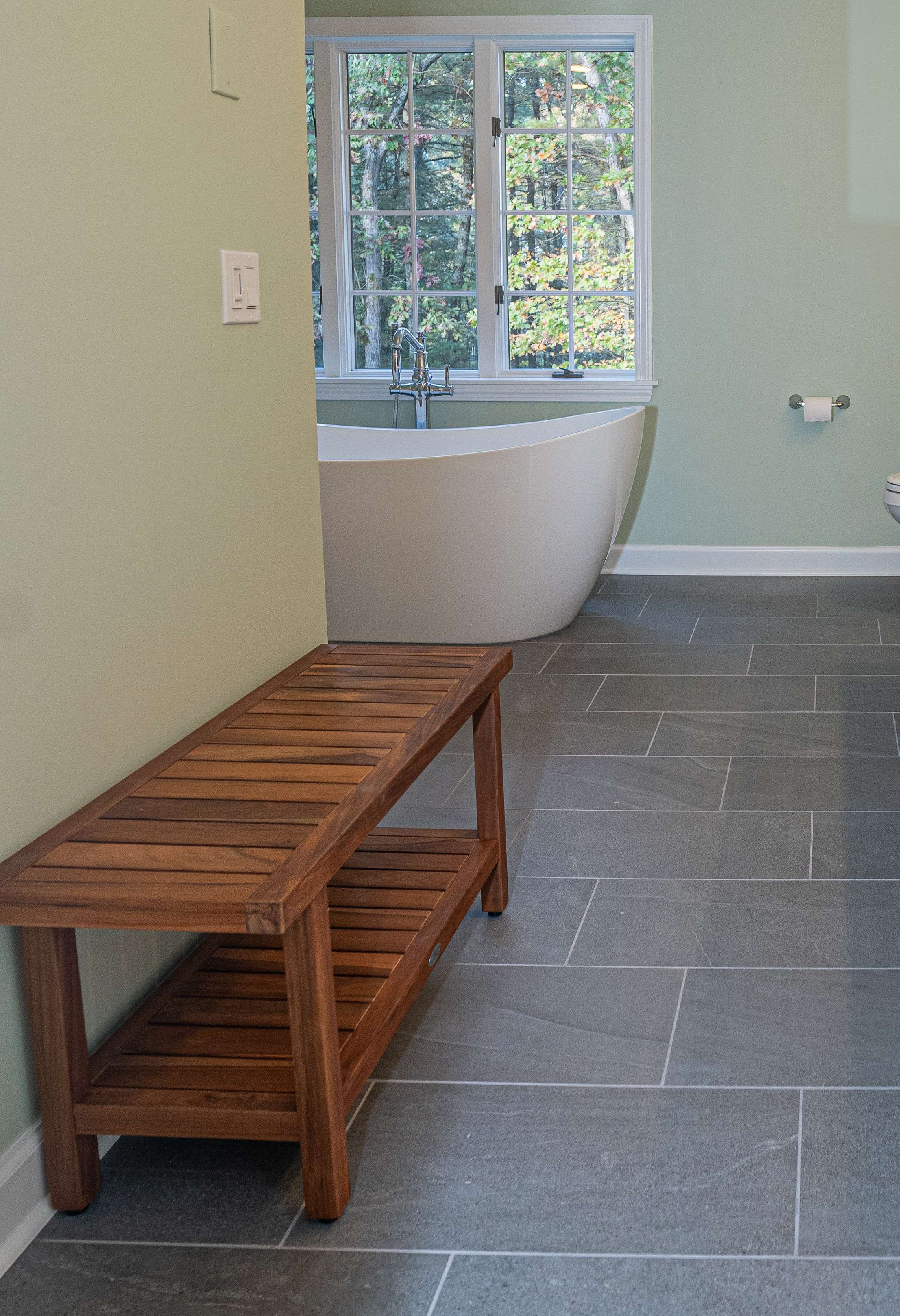bathroom remodel featuring new tiling in tolland county