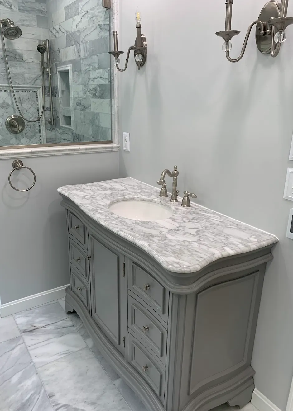 custom tiled shower with waterproofed wall system