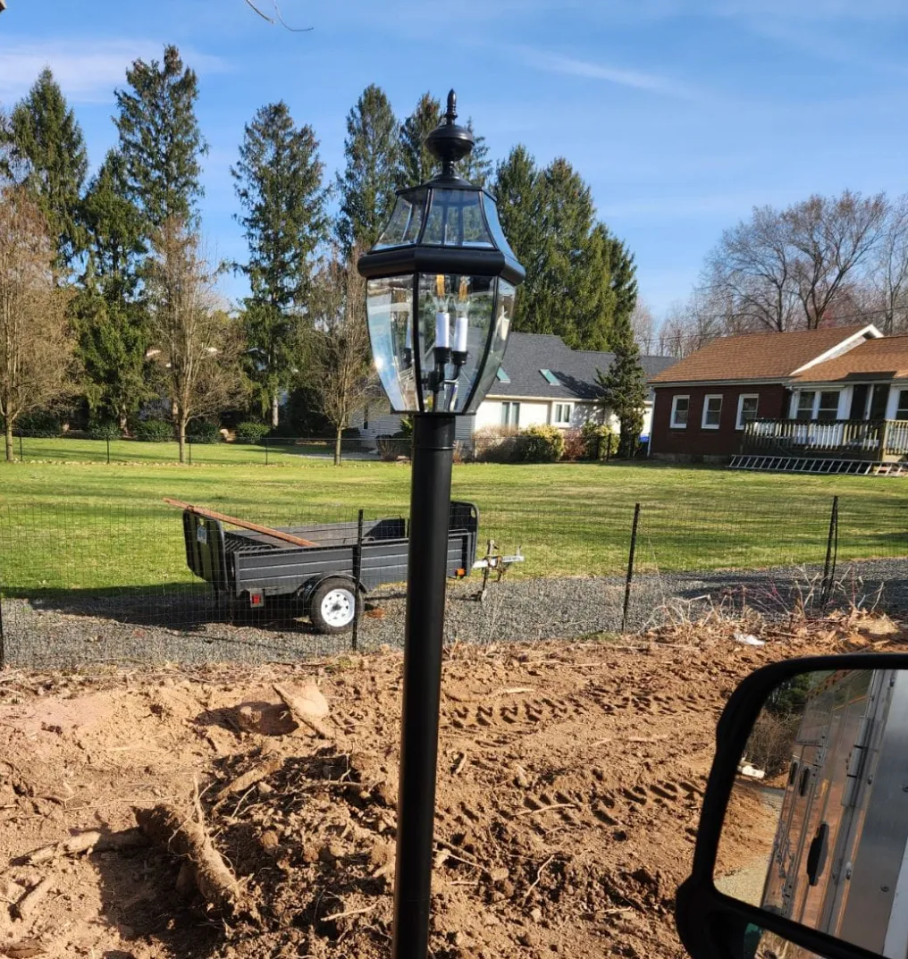 outdoor lighting installed by rosa electric company in tolland county, ct