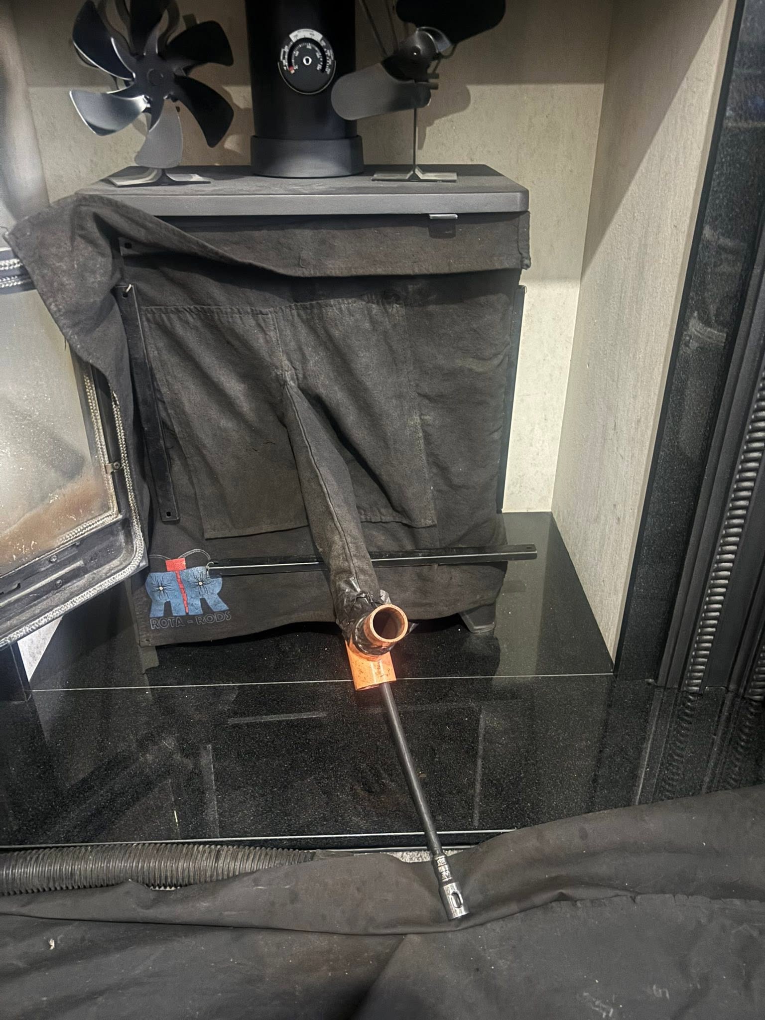Professional stove and flue care for a local chimney sweeping customer in Thurrock