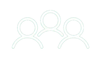 White Outline of People icon
