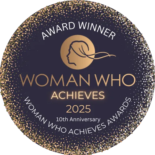 Wman who acieves award winner logo