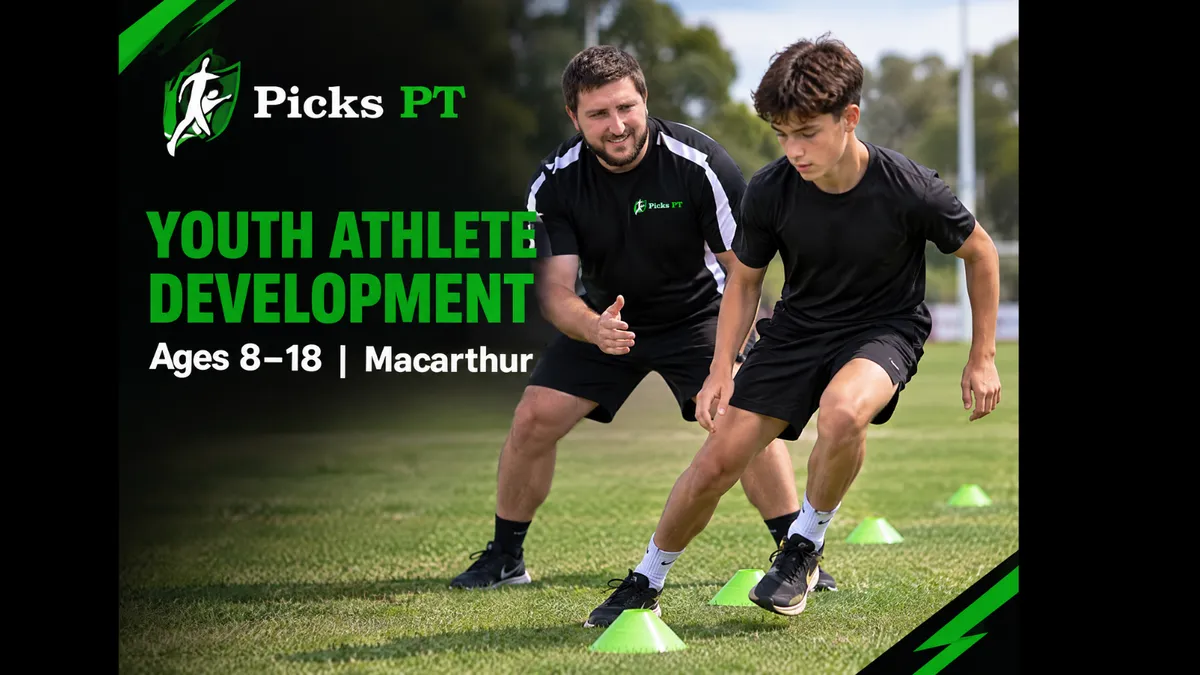 Nathan Pickering coaching Junior Athletes in the Macarthur Region