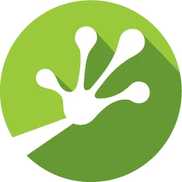 Geckonaut Agency logo featuring a stylized green gecko footprint on a circular background, symbolizing creativity and digital marketing solutions.