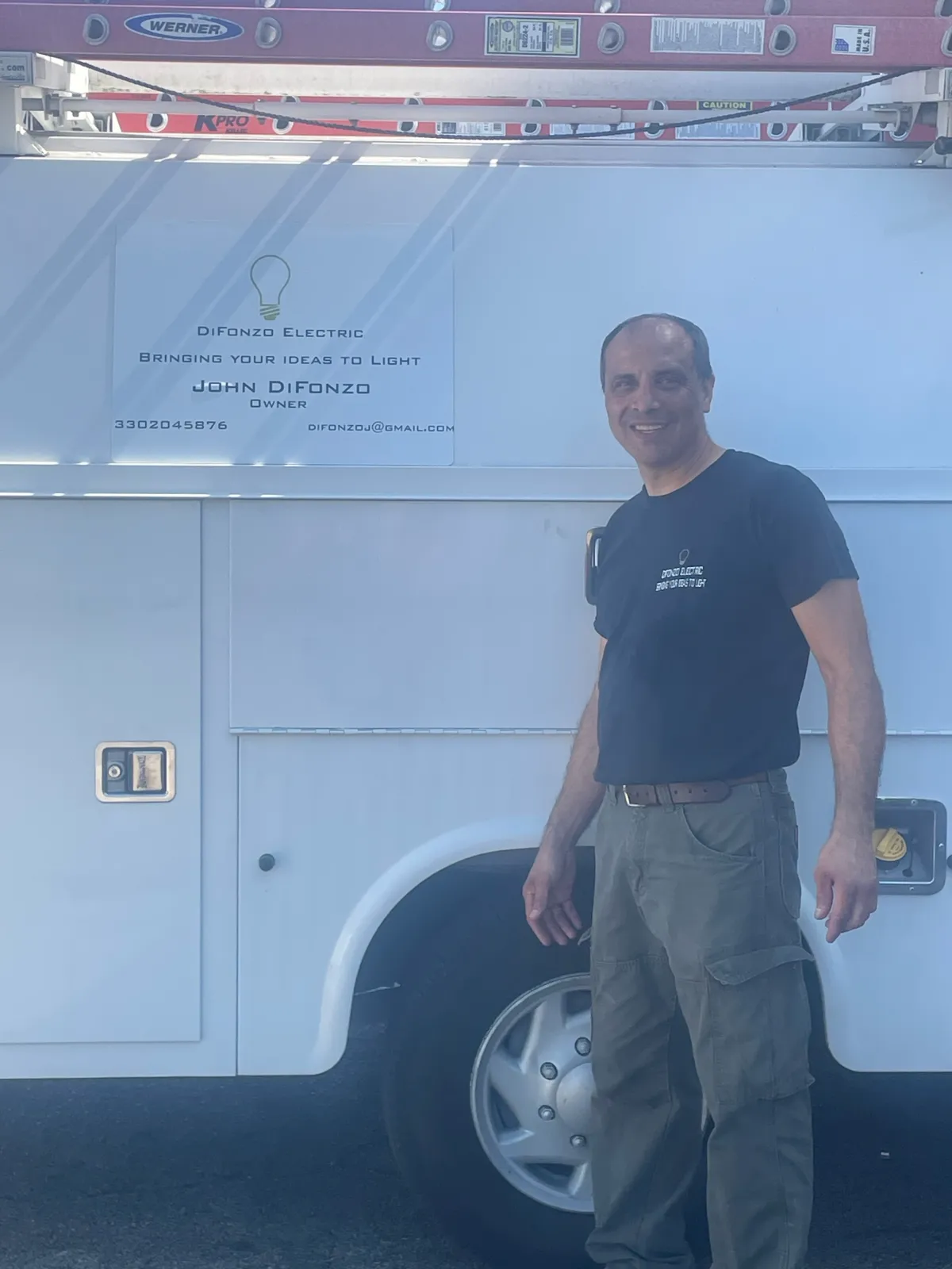 John DiFonzo, owner and licensed electrician at DiFonzo Electric in Dover, Ohio