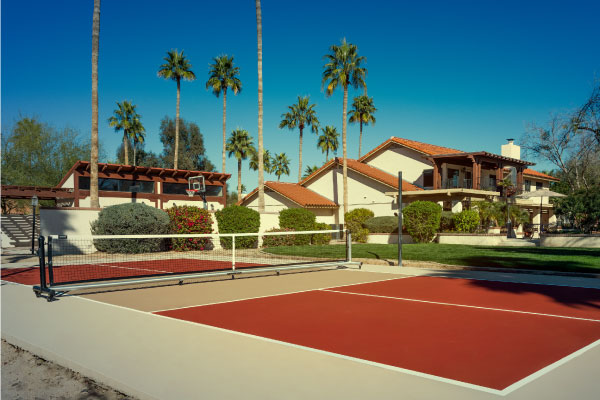 Pickleball court Red