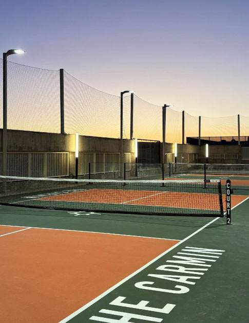 Orange and Blue Pickleball Court