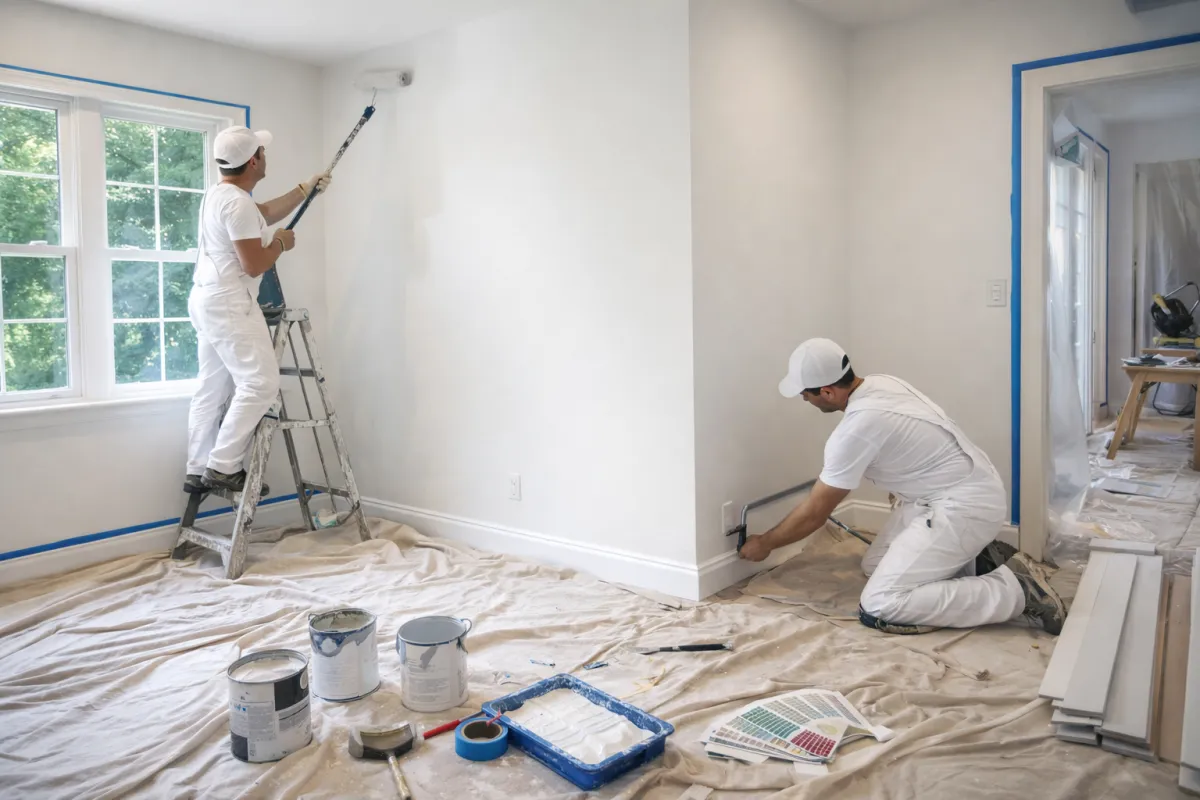 Professional commercial spray painting and wall covering services for large-scale interior projects. in Washington
