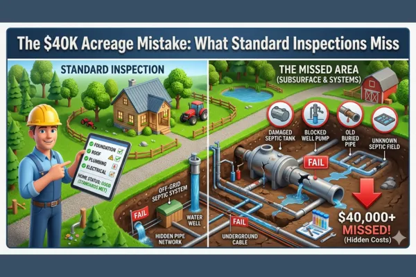 Acreage property inspection checklist including well septic and boundary survey requirements