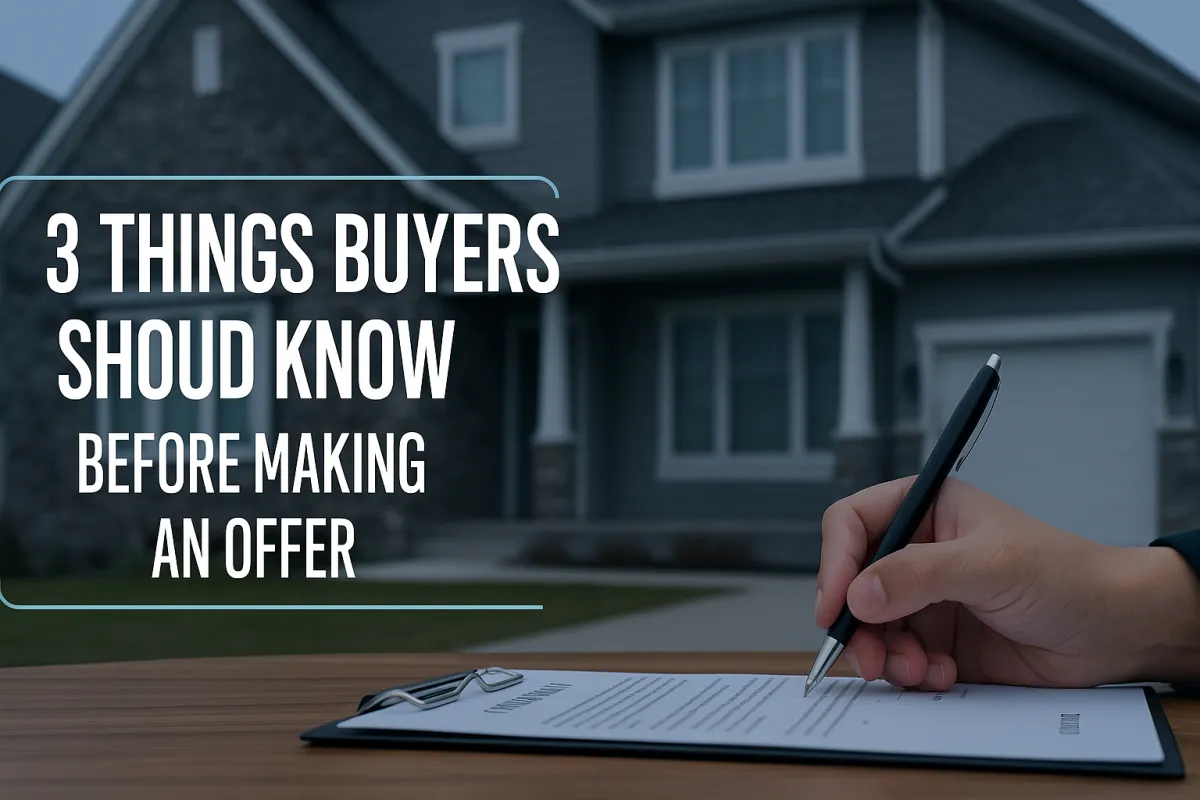 Calgary home buyer reviewing an offer with a real estate agent