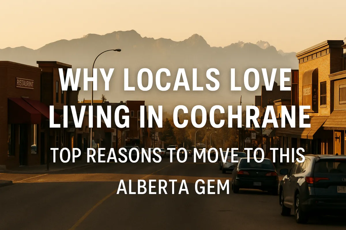 Scenic view of Cochrane Alberta showcasing the charm of small town living