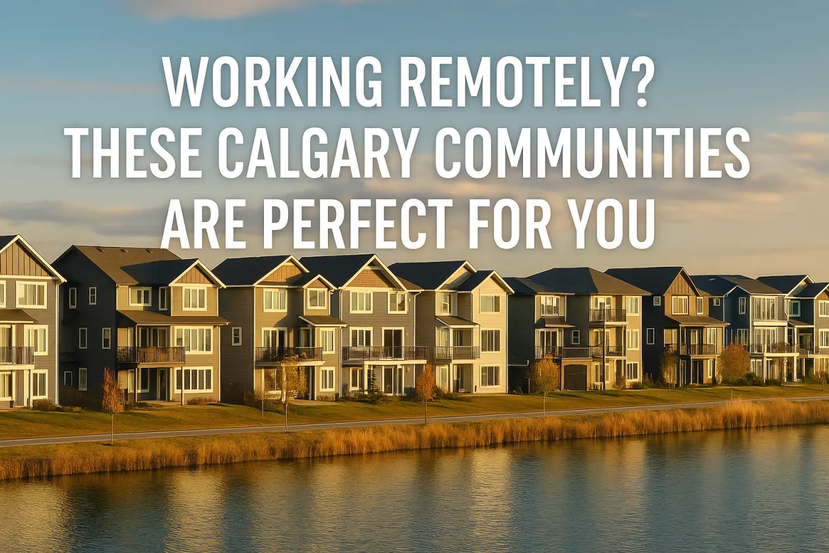 Remote worker enjoying home office lifestyle in a Calgary area community