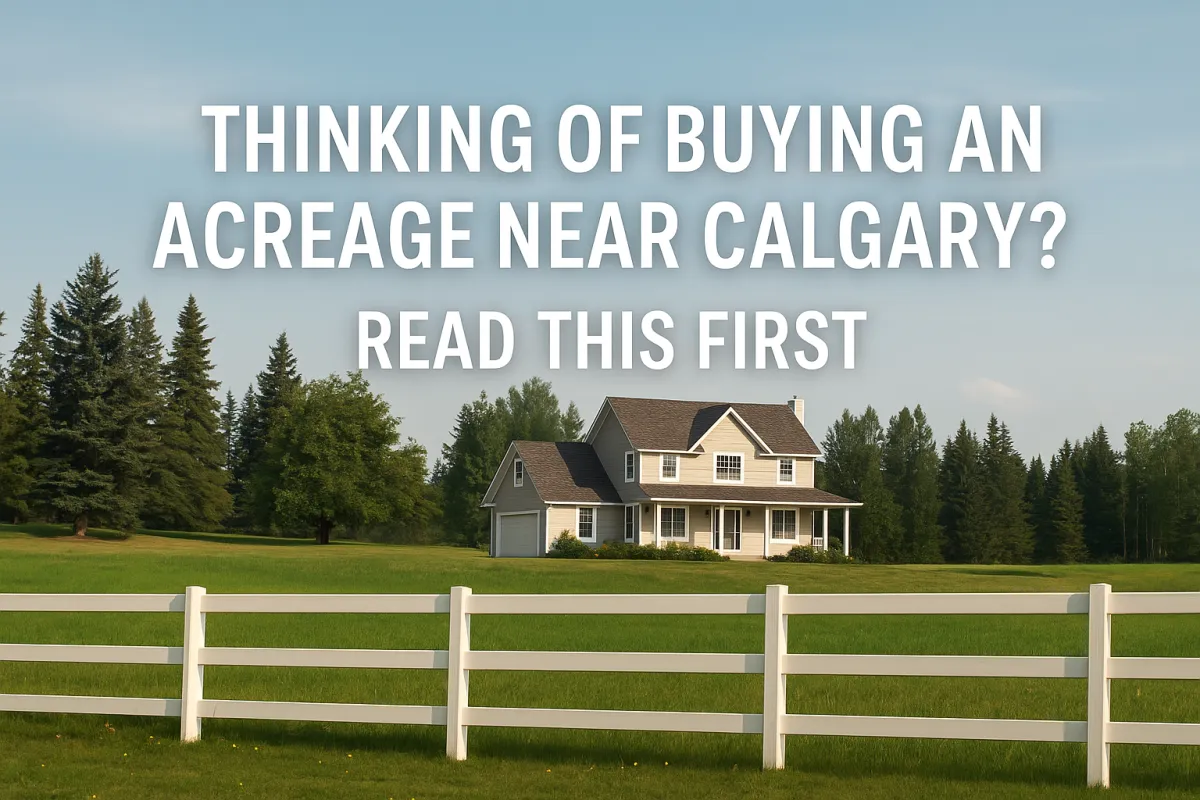 Alberta acreage property near Calgary with open land and rural landscape