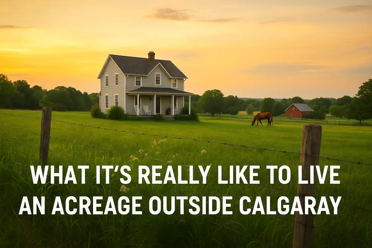 Family enjoying outdoor lifestyle on an Alberta acreage property outside Calgary