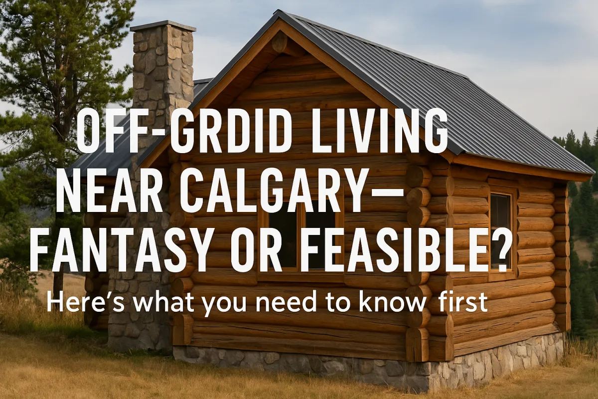 Off-grid acreage property near Calgary with open Alberta landscape and rural setting
