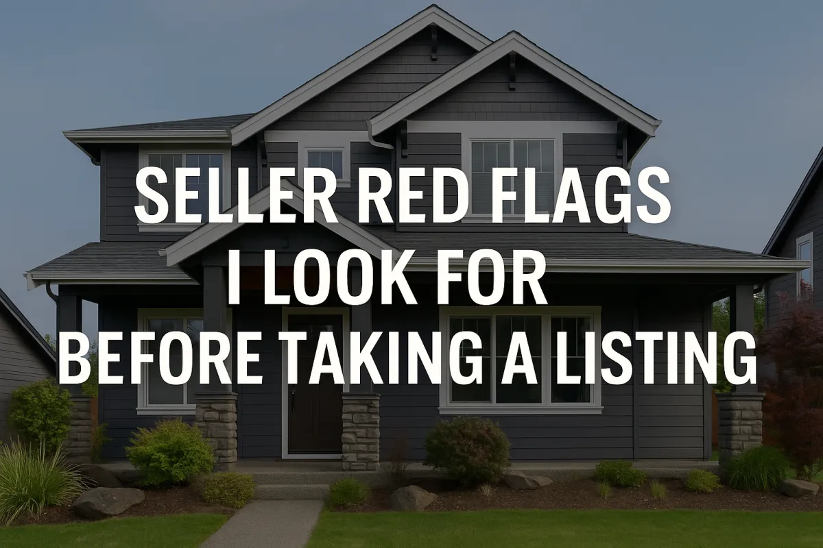 Real estate agent reviewing a Calgary home listing for potential seller red flags