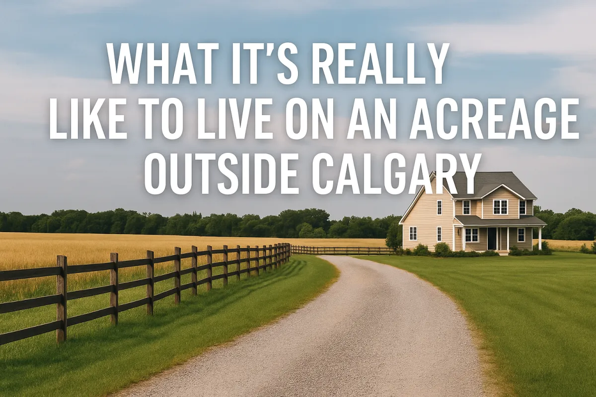 Family enjoying the peaceful rural lifestyle on an acreage property near Calgary Alberta