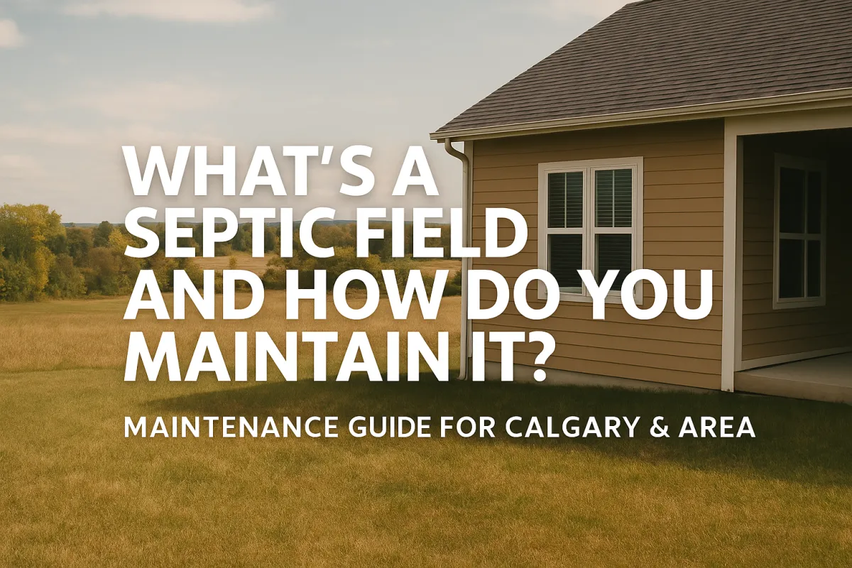 Alberta acreage property with open yard illustrating rural septic system maintenance
