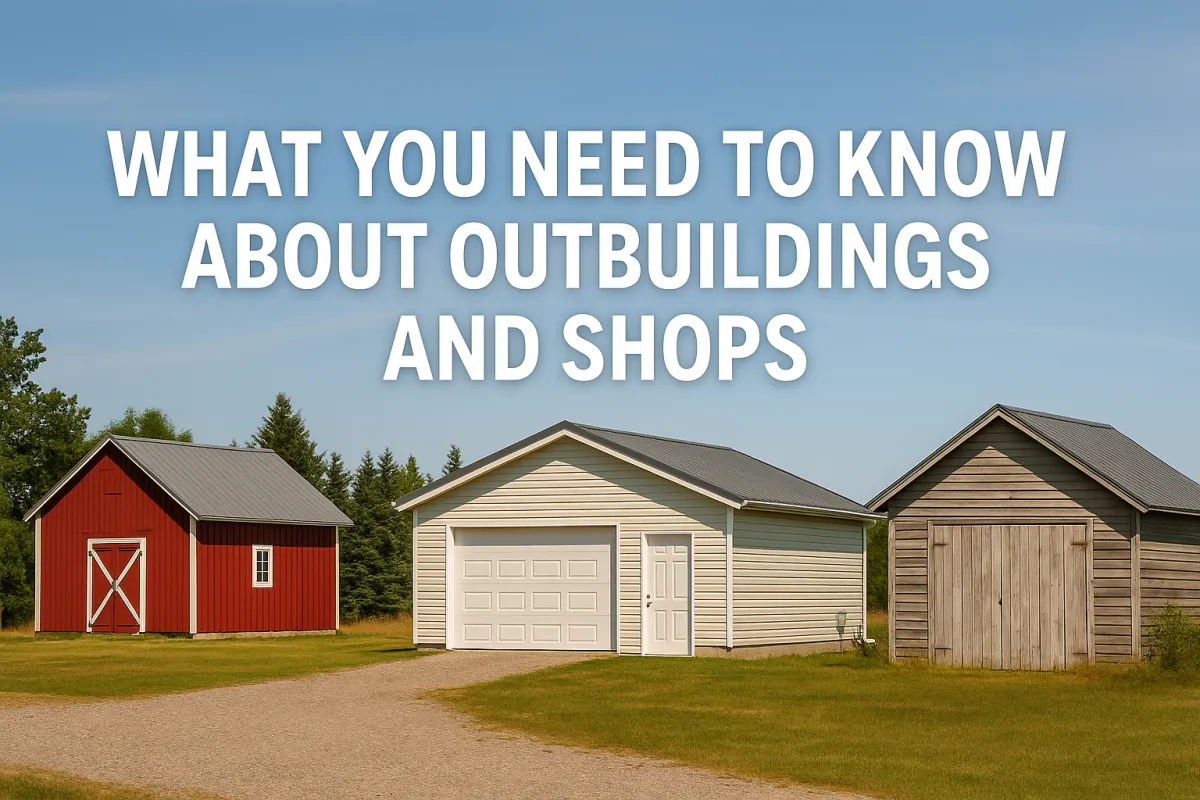 Alberta acreage property featuring a large outbuilding and shop on open rural land